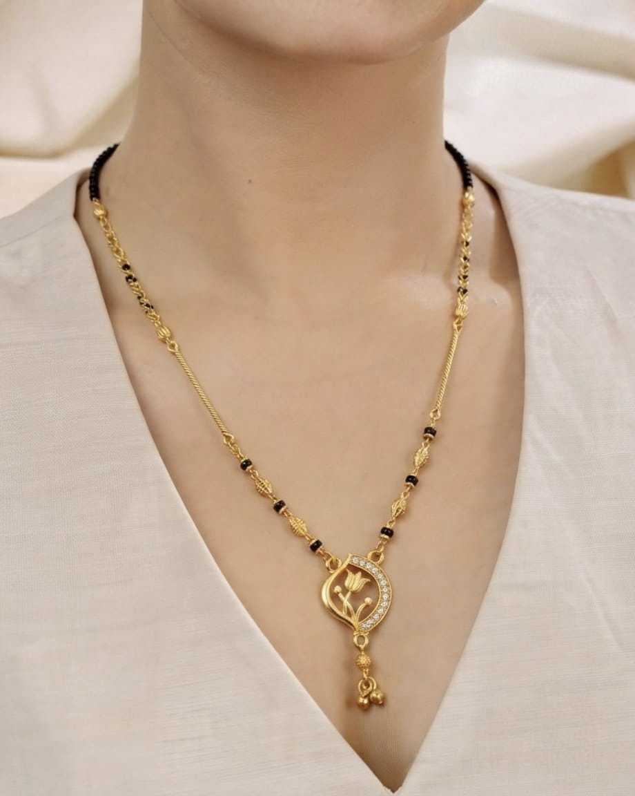 Circular Pendant Mangalsutra with Bead Stations