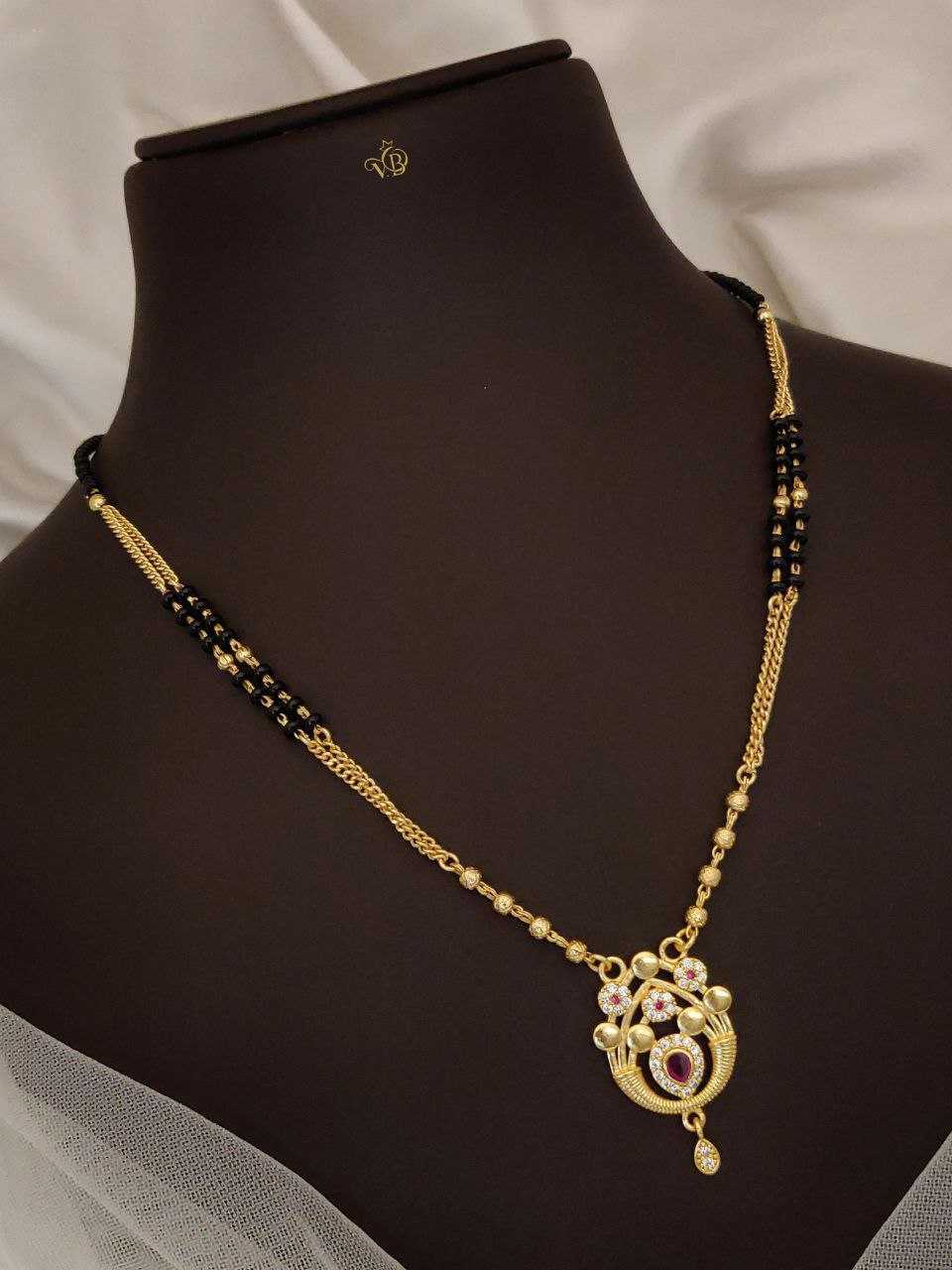 Circular Pendant Mangalsutra with Bead Stations