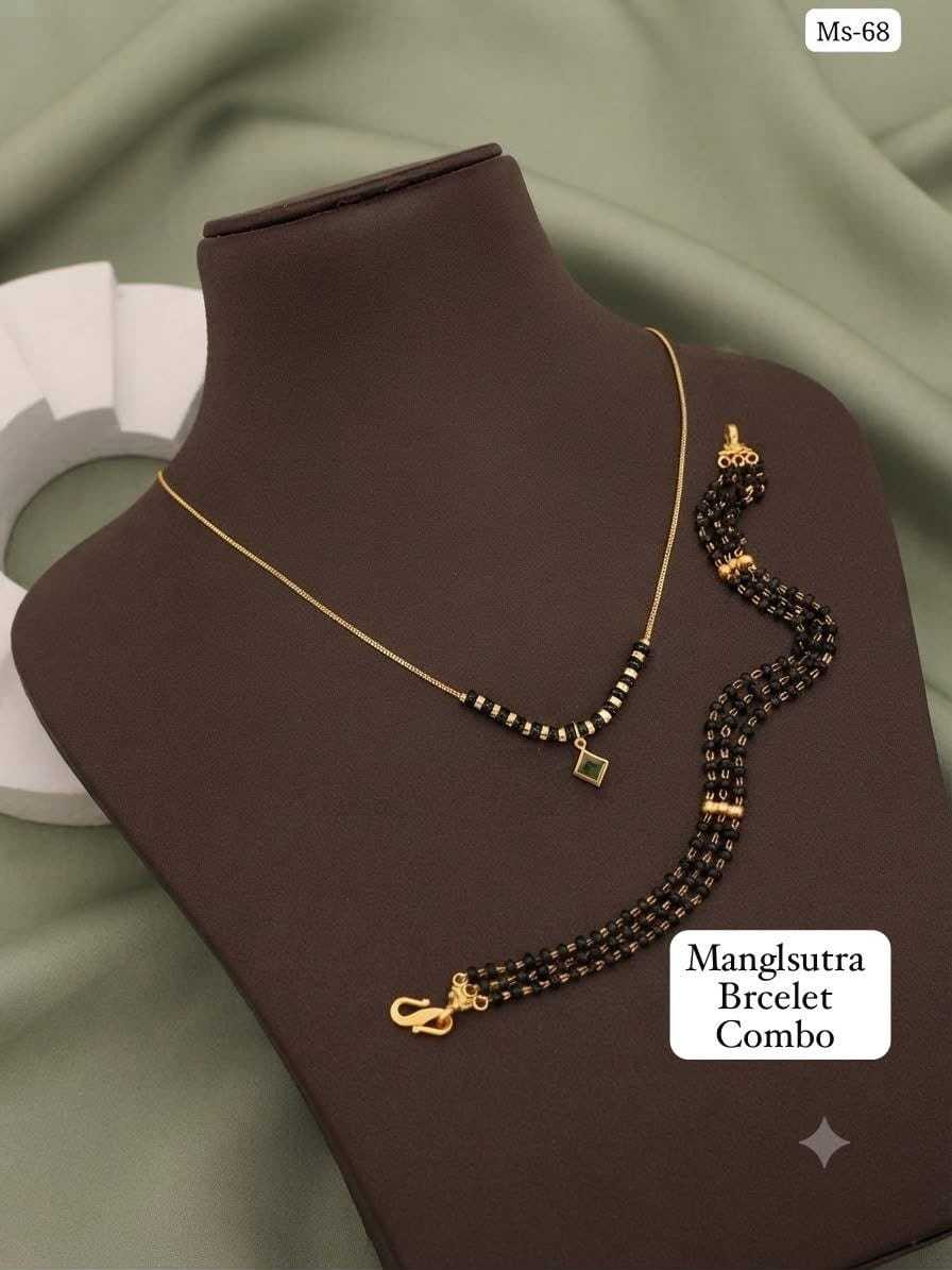 Clover Pendant Mangalsutra & Bracelet Combo