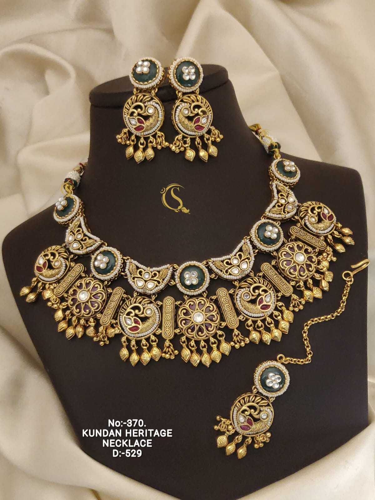 Crescent Peacock Kundan Choker Set with Tikka and Earrings