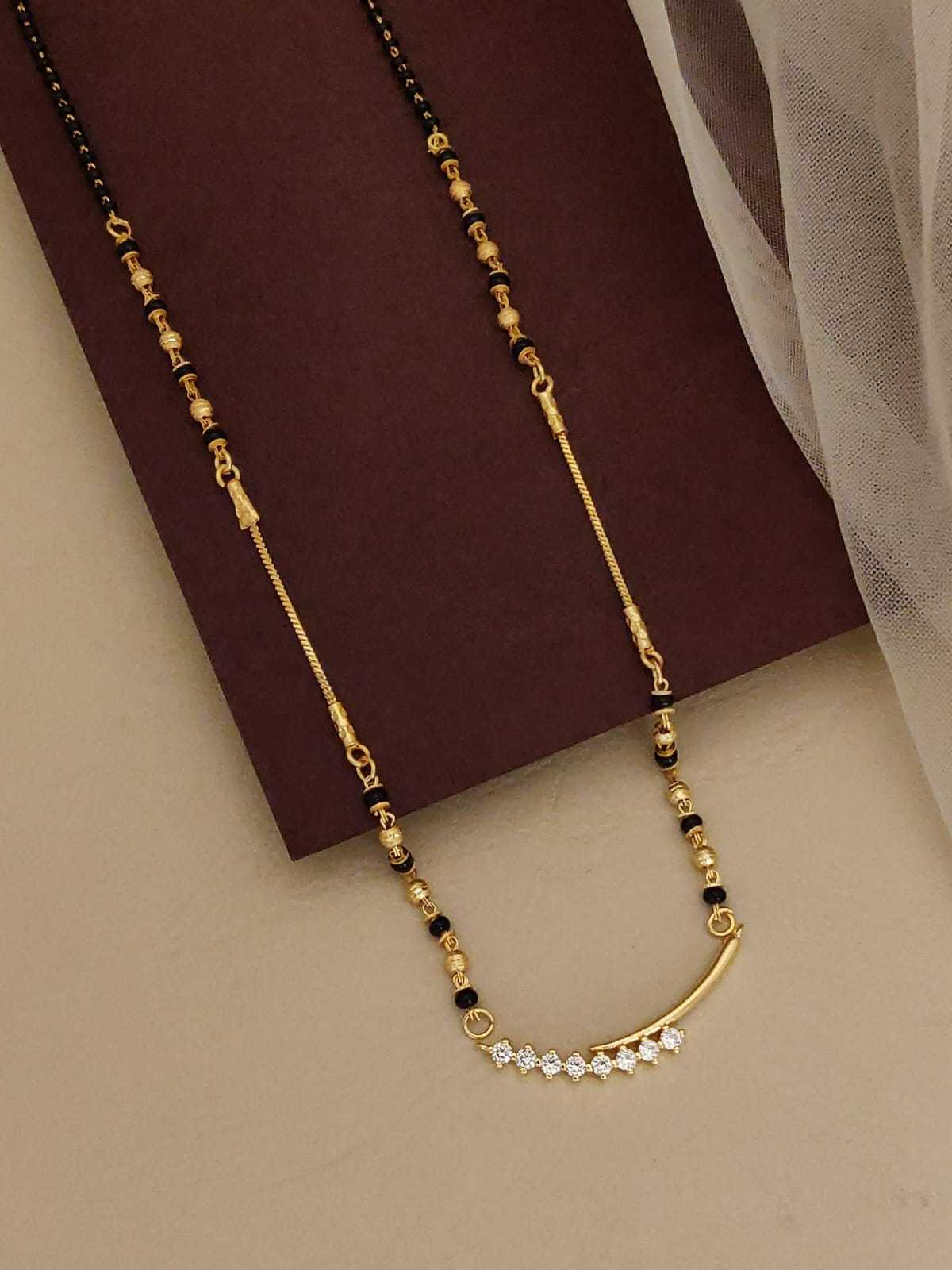 Crystal Studded Interlocking Ring Mangalsutra
