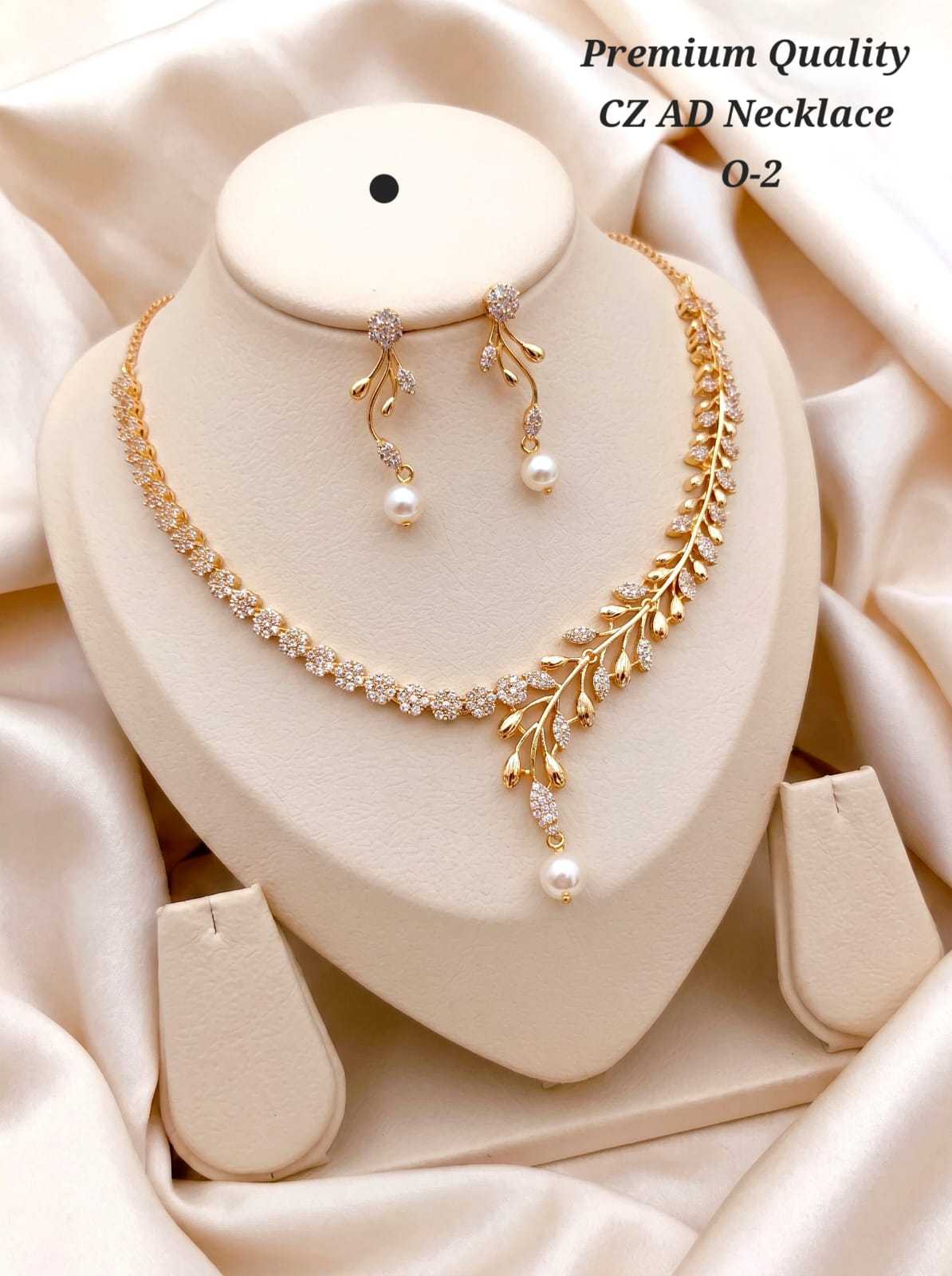 CZ AD Asymmetrical Collar Necklace Set