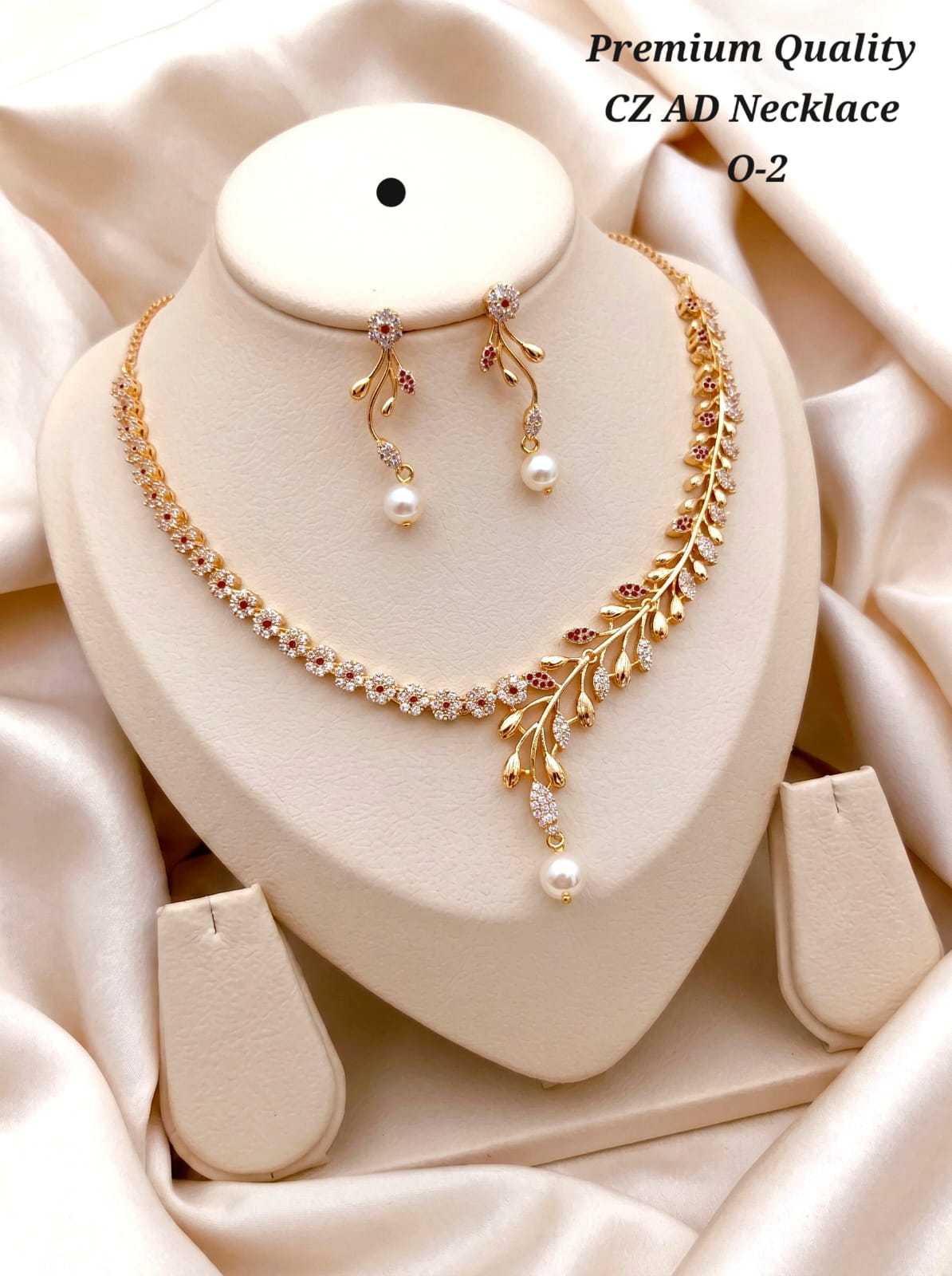 CZ AD Asymmetrical Collar Necklace Set