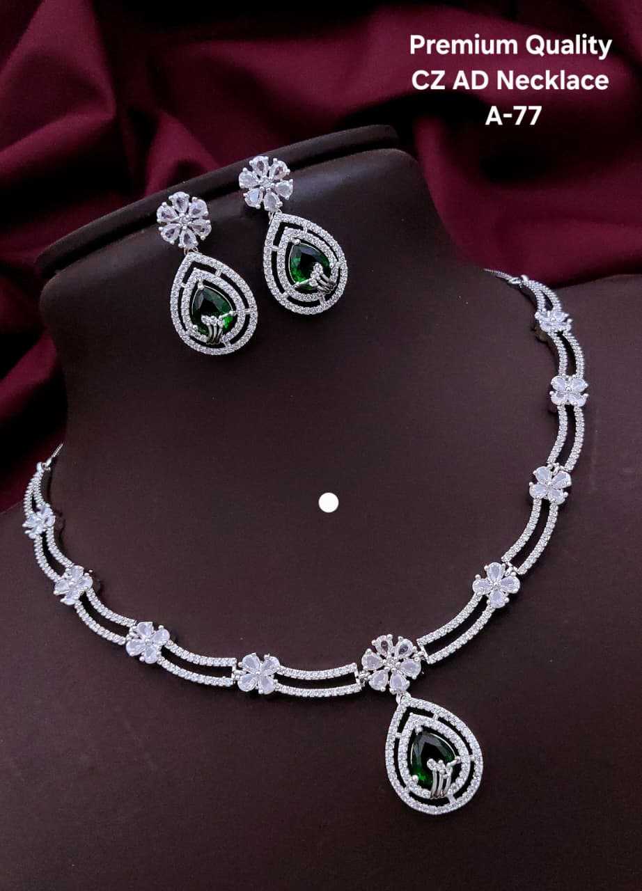 CZ AD Necklace with Teardrop Pendant