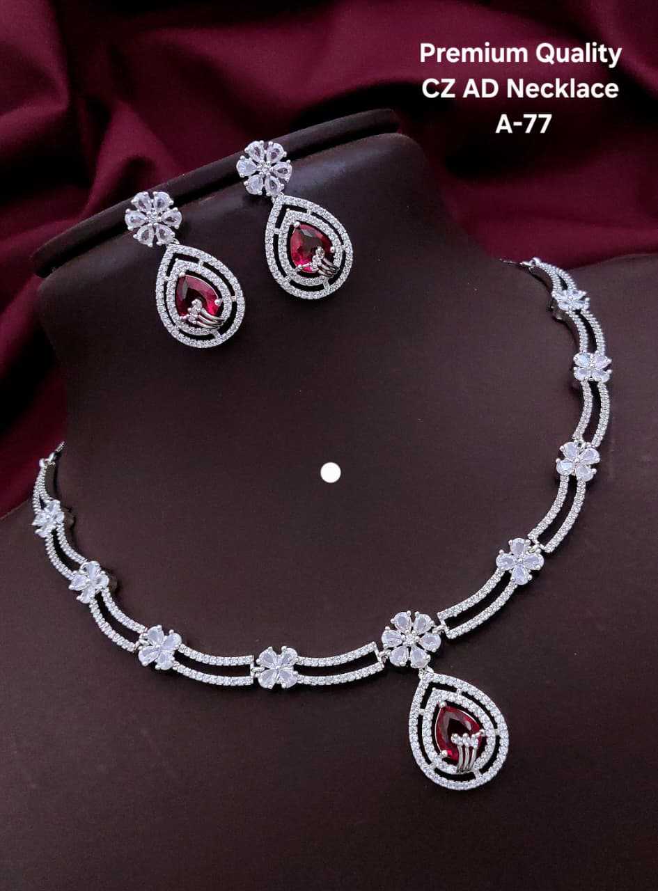 CZ AD Necklace with Teardrop Pendant