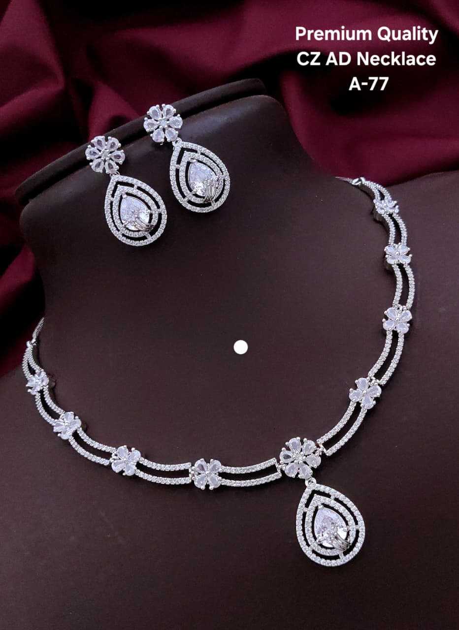 CZ AD Necklace with Teardrop Pendant
