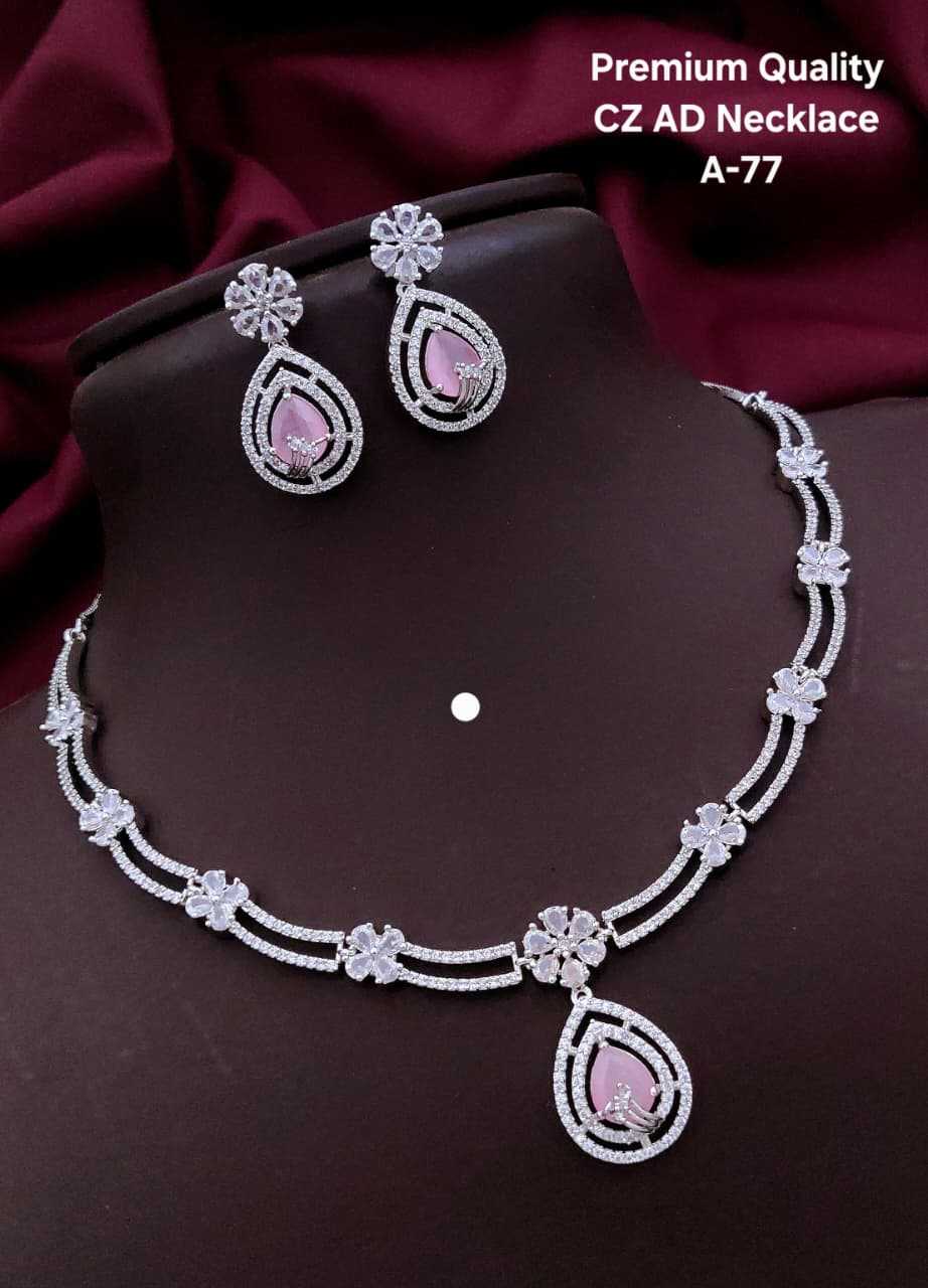 CZ AD Necklace with Teardrop Pendant