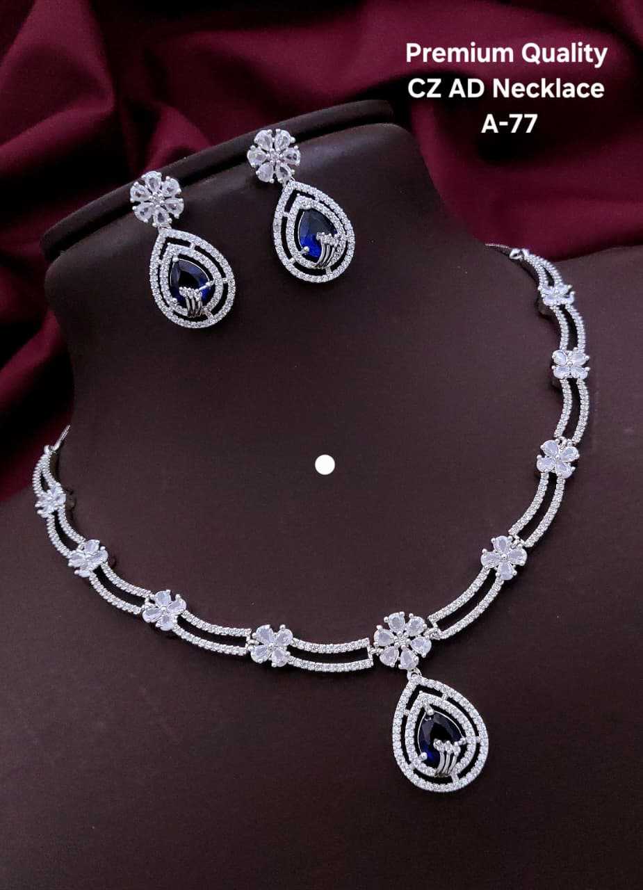 CZ AD Necklace with Teardrop Pendant