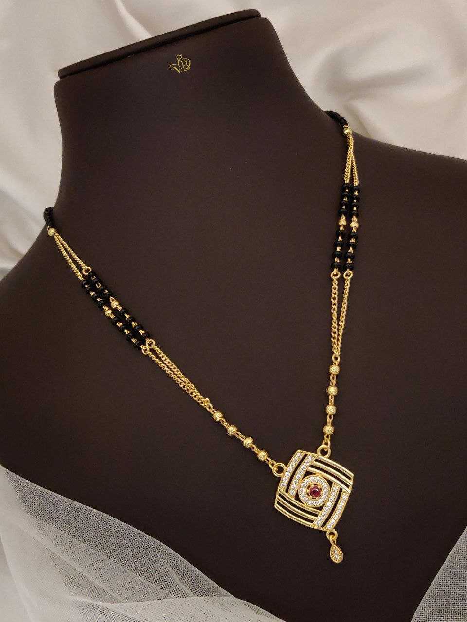 Daily Wear Mangalsutra with Gold Station Beads