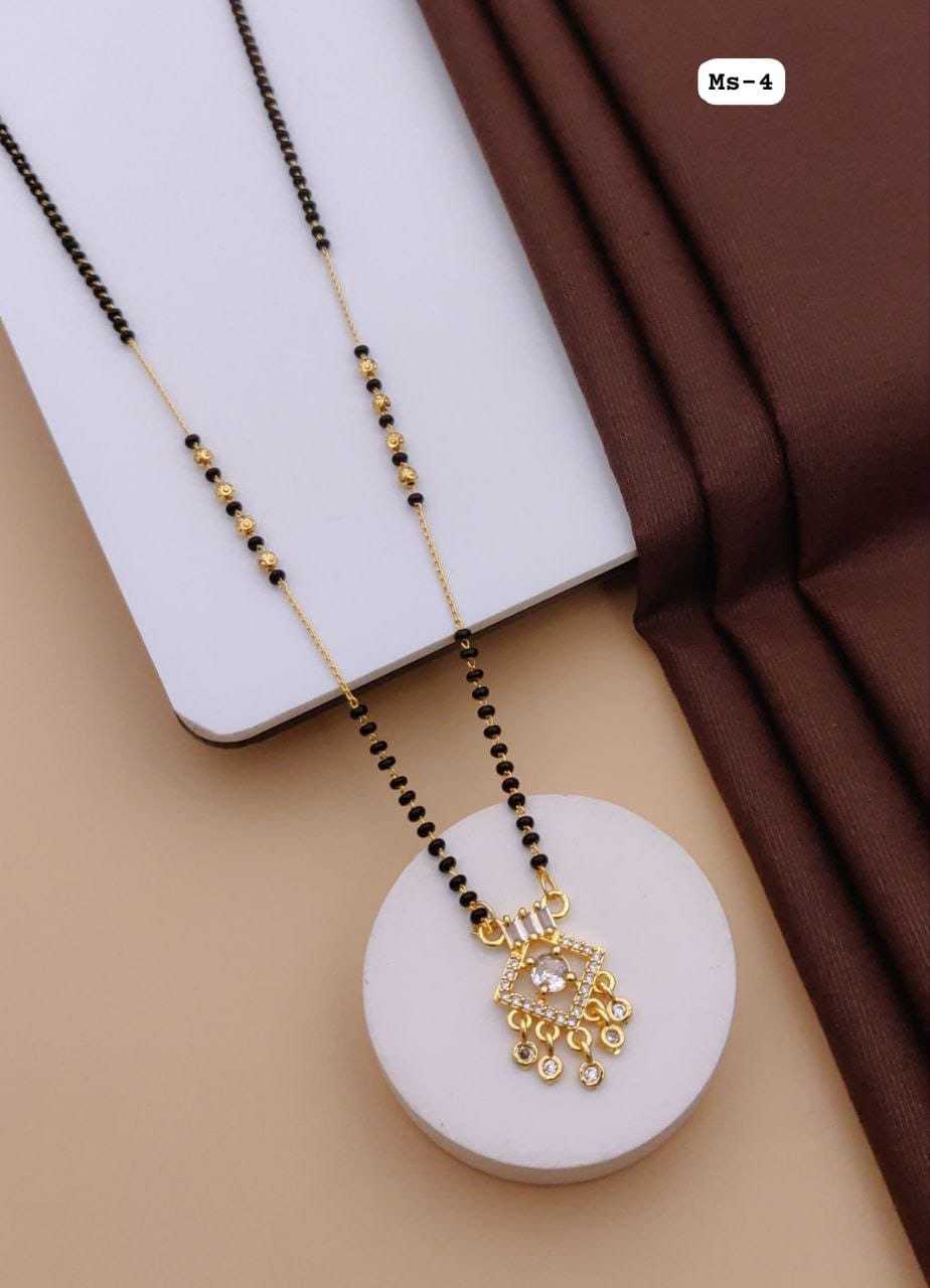 Daily Wear Mangalsutra with Square Stone Pendant