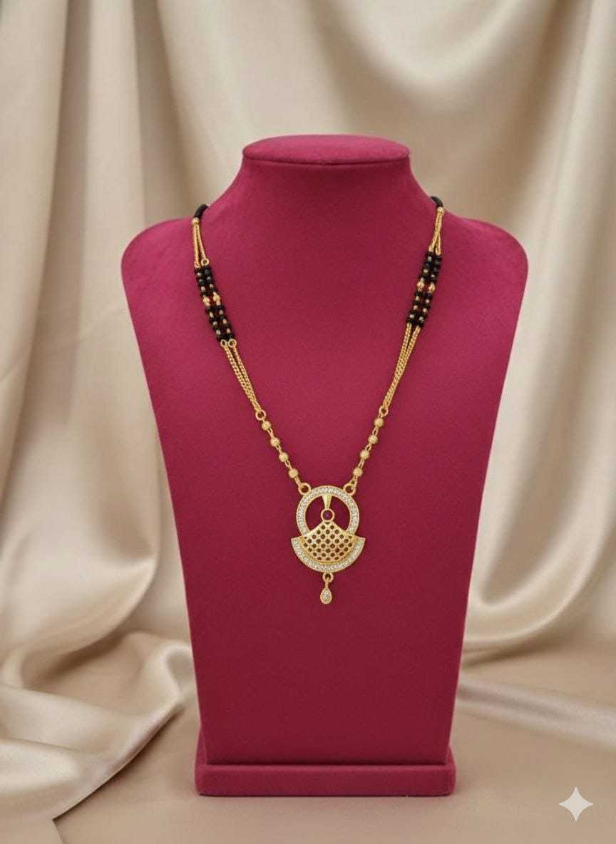 Daily Wear Short Mangalsutra with Petite Gold Pendant