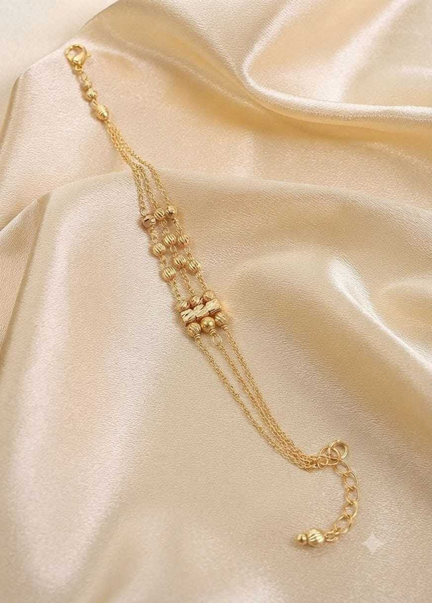 Delicate Hand Bracelet with Black Bead Detail