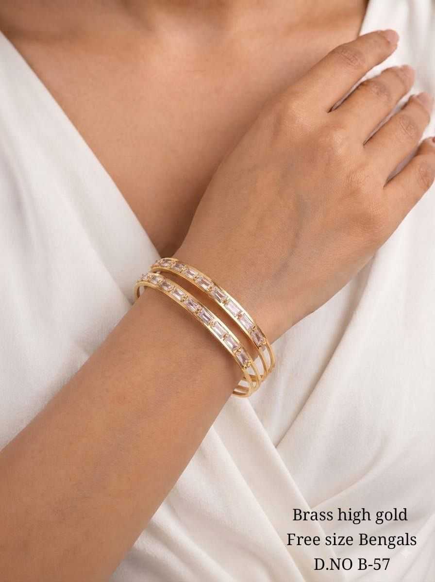 Designer Bangles with Square Stone Centrepieces
