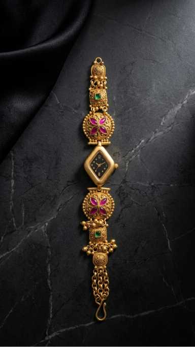 Diamond Shaped Dial Watch with Black Face