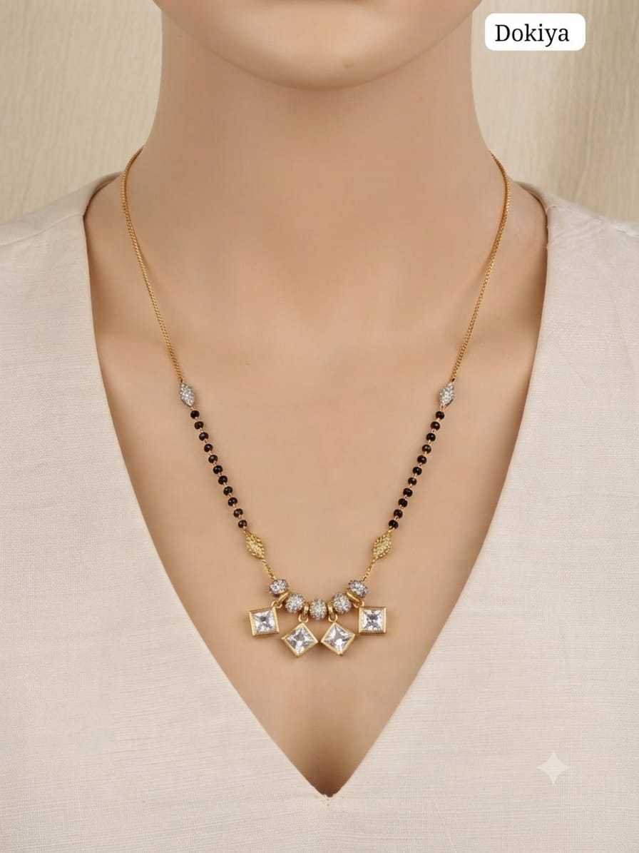 Dokiya Mangalsutra with Kundan Stone Row