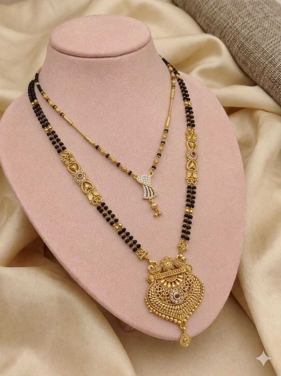 Double Layer Rajvadi Mangalsutra with Earrings