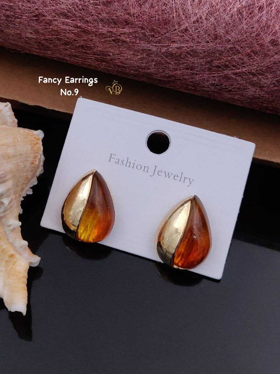 Dual Texture Teardrop Earrings in Amber