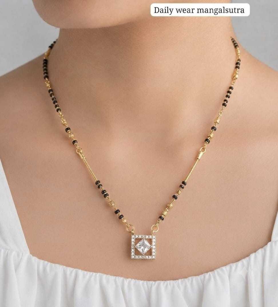 Elegant Square Pendant Daily Wear Mangalsutra