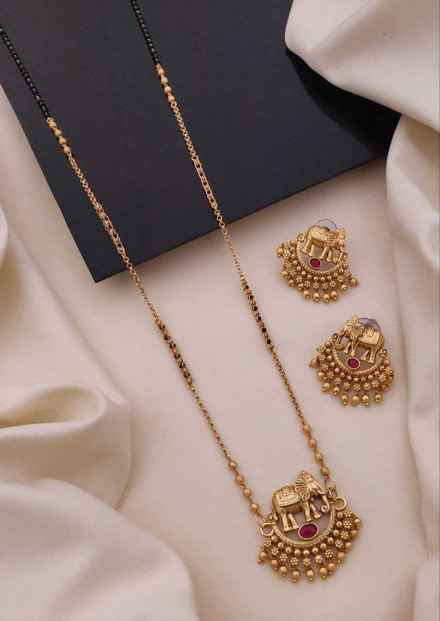 Elephant Pendant Mangalsutra with Jhumkas