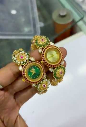 Emerald Green Oval Dial Jewellery Watch