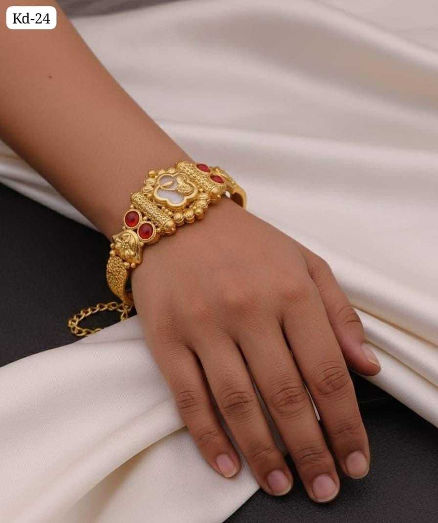 Ethnic Bracelet with Pink & Green Meenakari Florals
