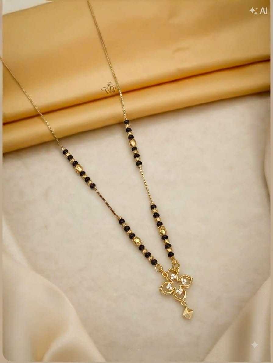 Fan Pendant Mangalsutra with Cubic Zirconia