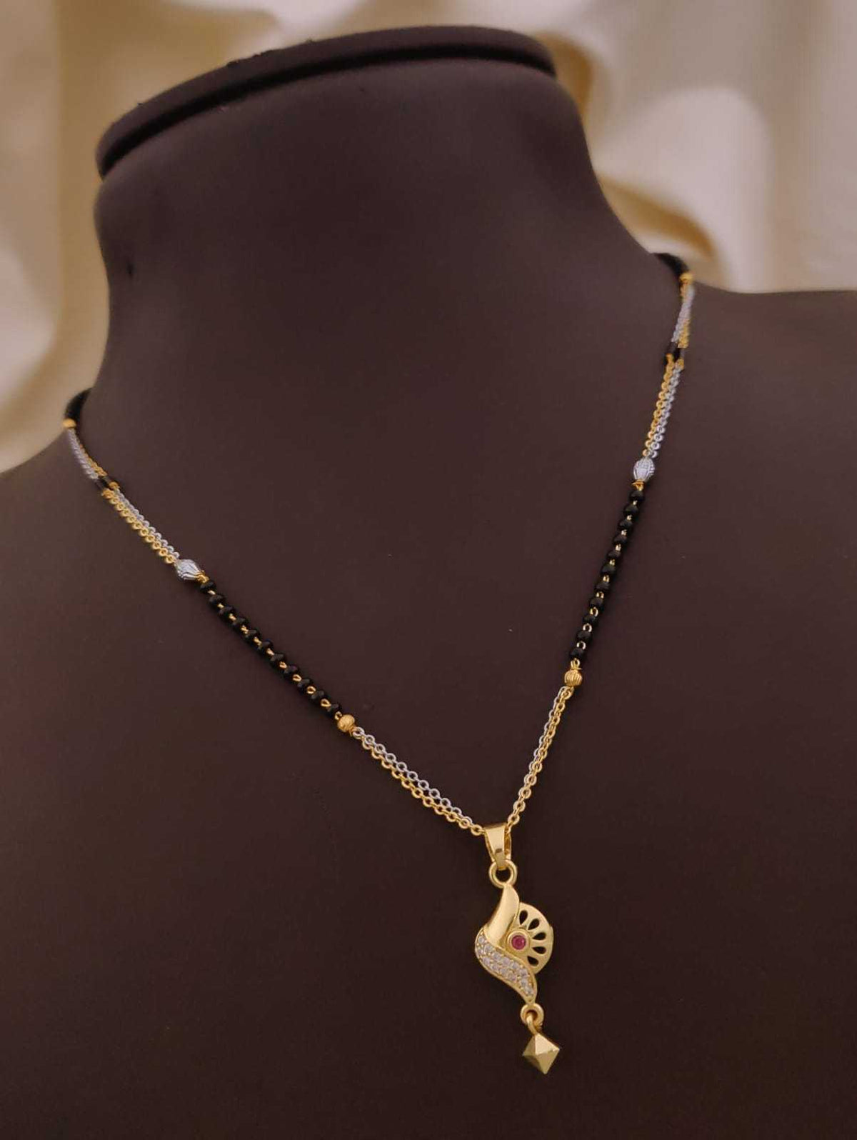 Fine Chain Daily Wear Mangalsutra with Petite CZ Pendant