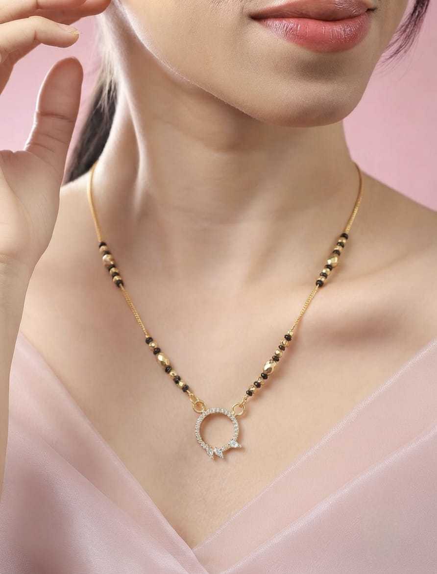 Fine Chain Mangalsutra with Circle Pendant