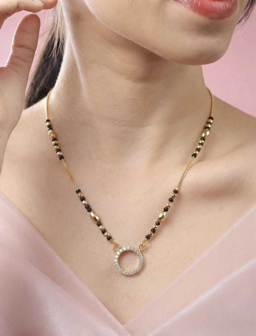 Fine Chain Mangalsutra with Circle Pendant