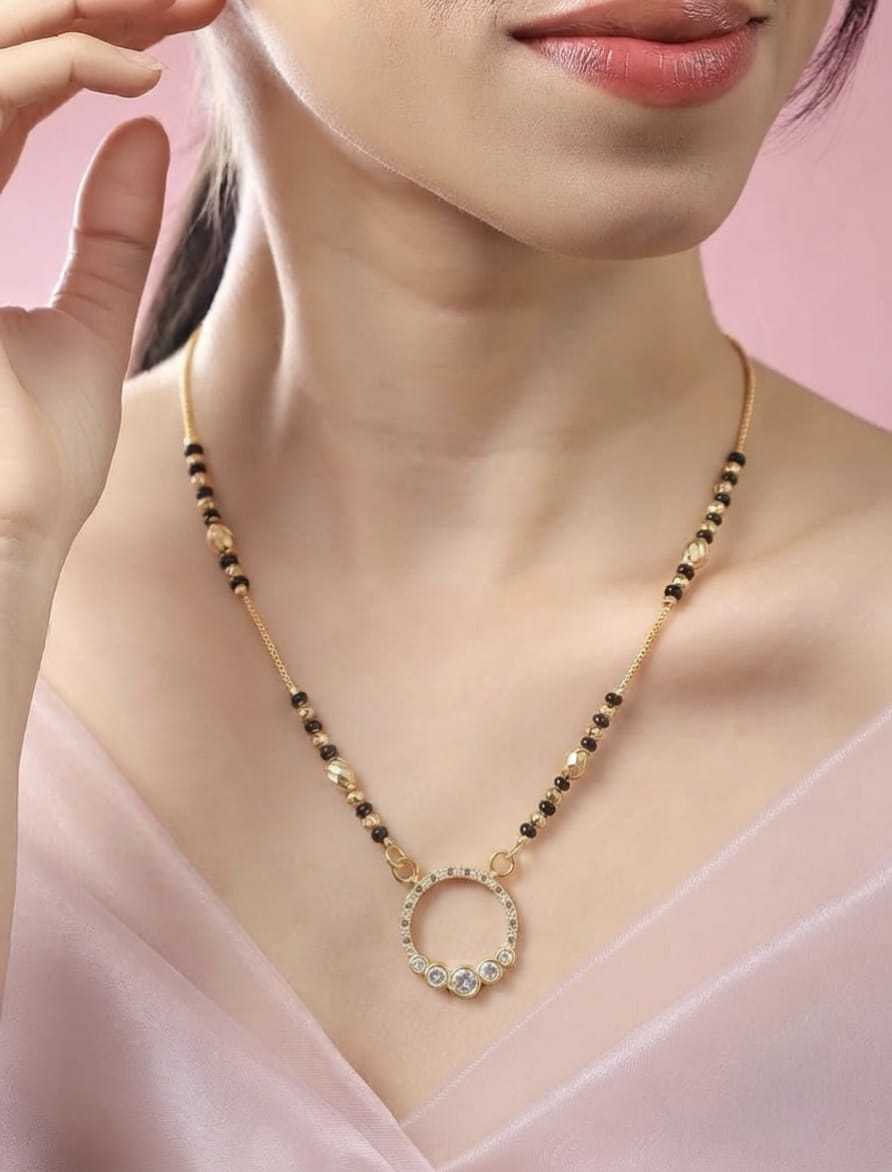 Fine Chain Mangalsutra with Circle Pendant