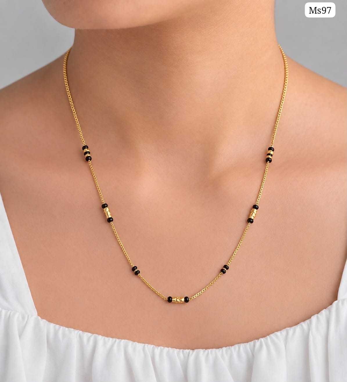 Fine Chain Mangalsutra with Gold Bead Stations