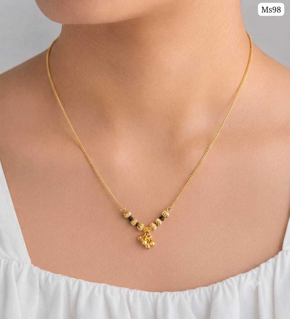 Fine Chain Mangalsutra with Gold Bead Stations