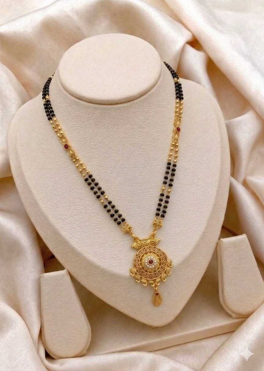 Fine Double Bead Mangalsutra with Small Pendant