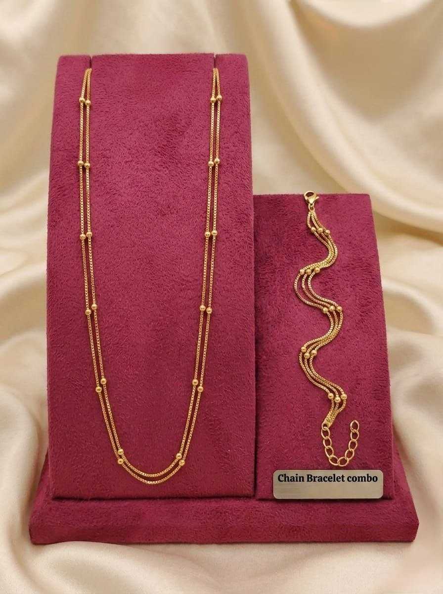 Fine Gold Bead Chain Necklace & Bracelet Combo