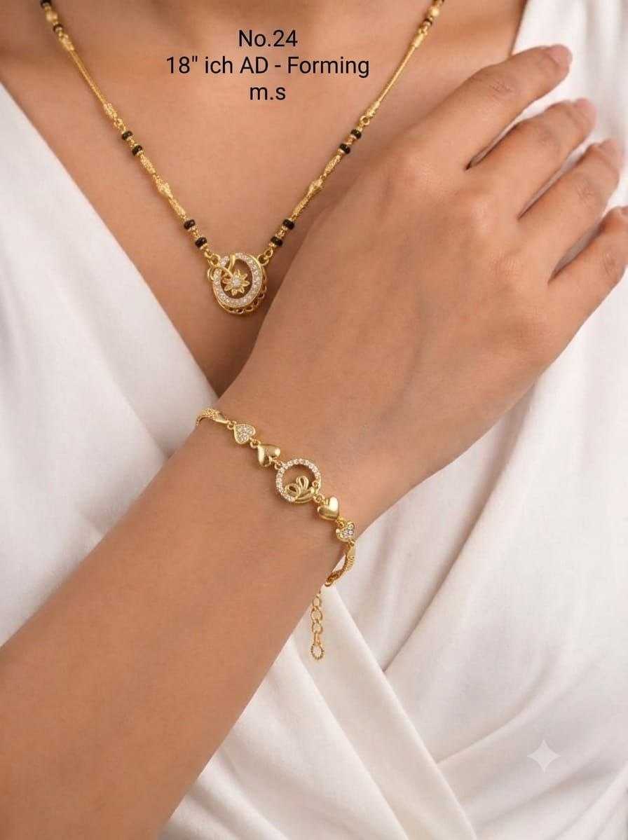 Fine Mangalsutra with Crescent Stone Pendant