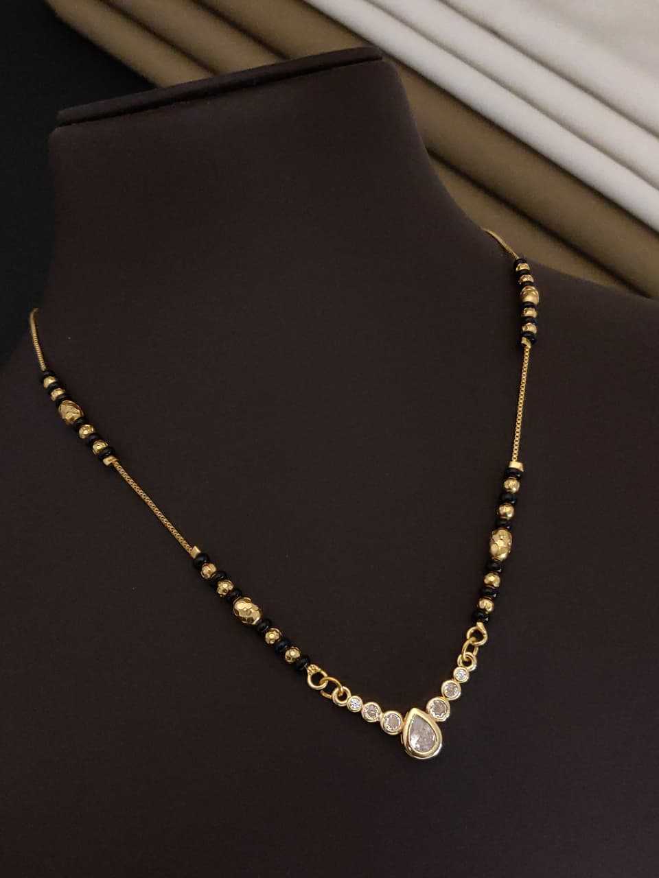 Fine Mangalsutra with Stone Pendant Options