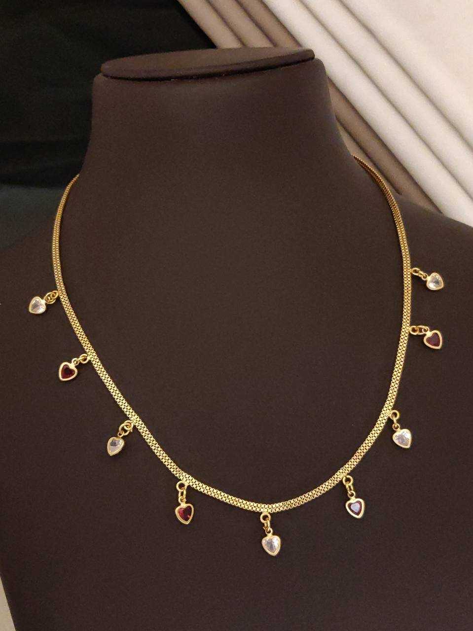 Flat Knit Choker with Dangling Charm Fringe
