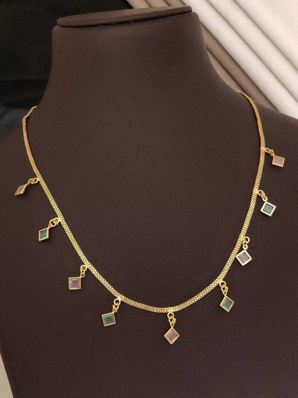 Flat Knit Choker with Dangling Charm Fringe