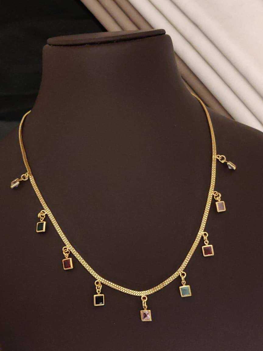 Flat Knit Choker with Dangling Charm Fringe