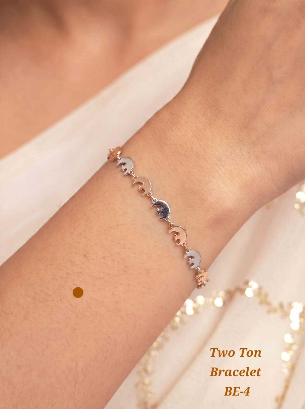 Floral Link Bracelet in Dual Finish