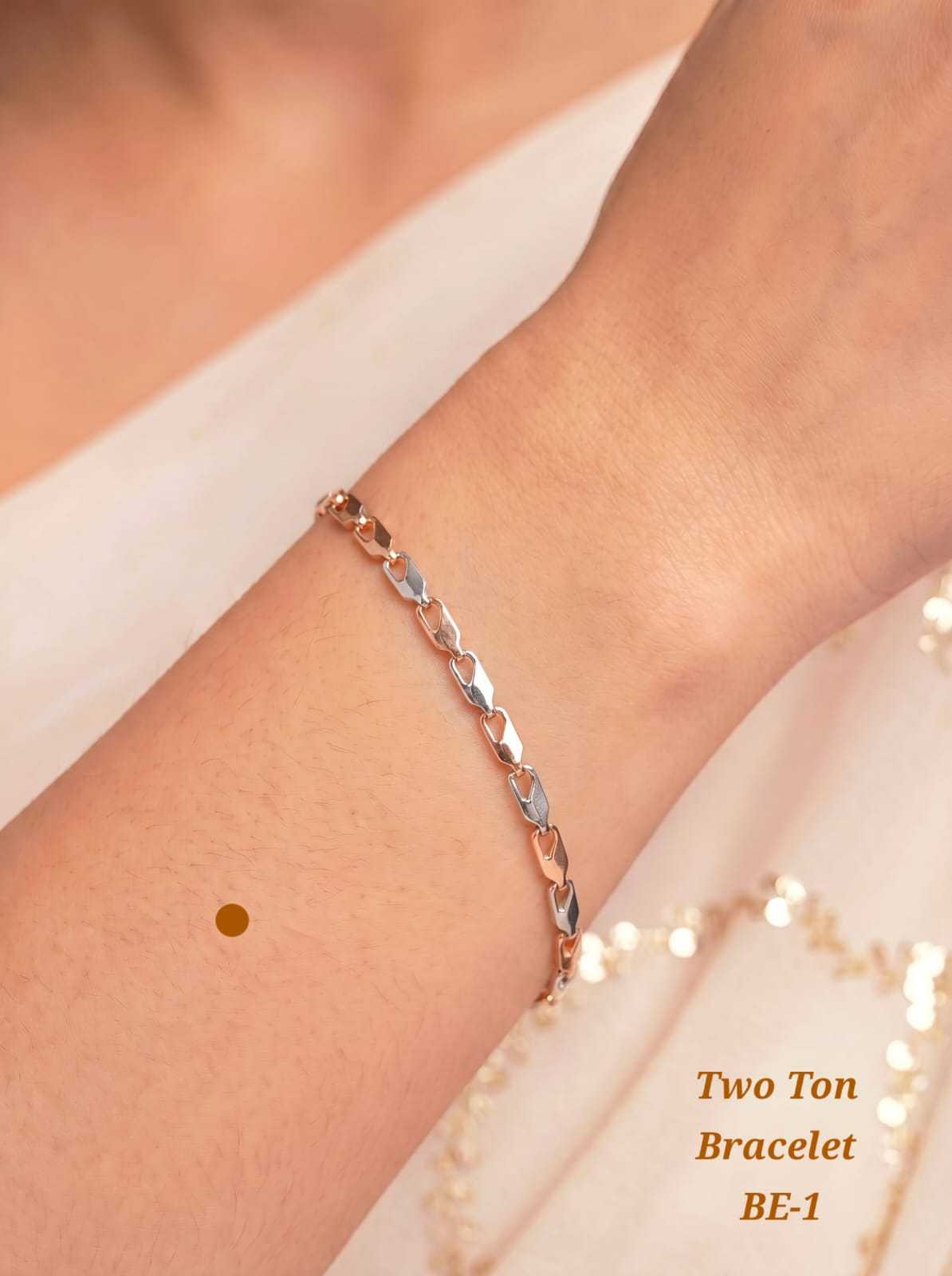 Floral Link Bracelet in Dual Finish