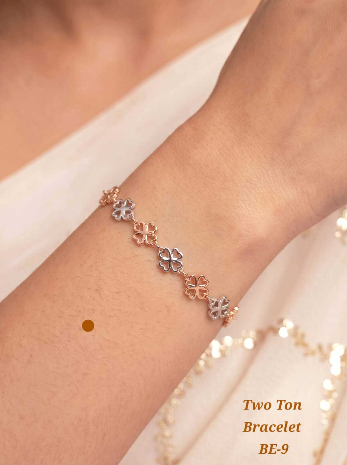 Floral Link Bracelet in Dual Finish