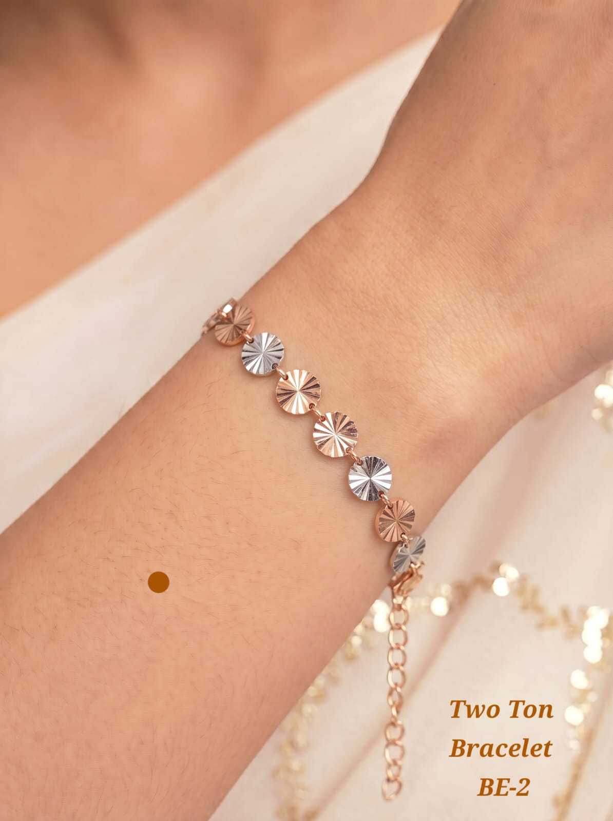 Floral Link Bracelet in Dual Finish