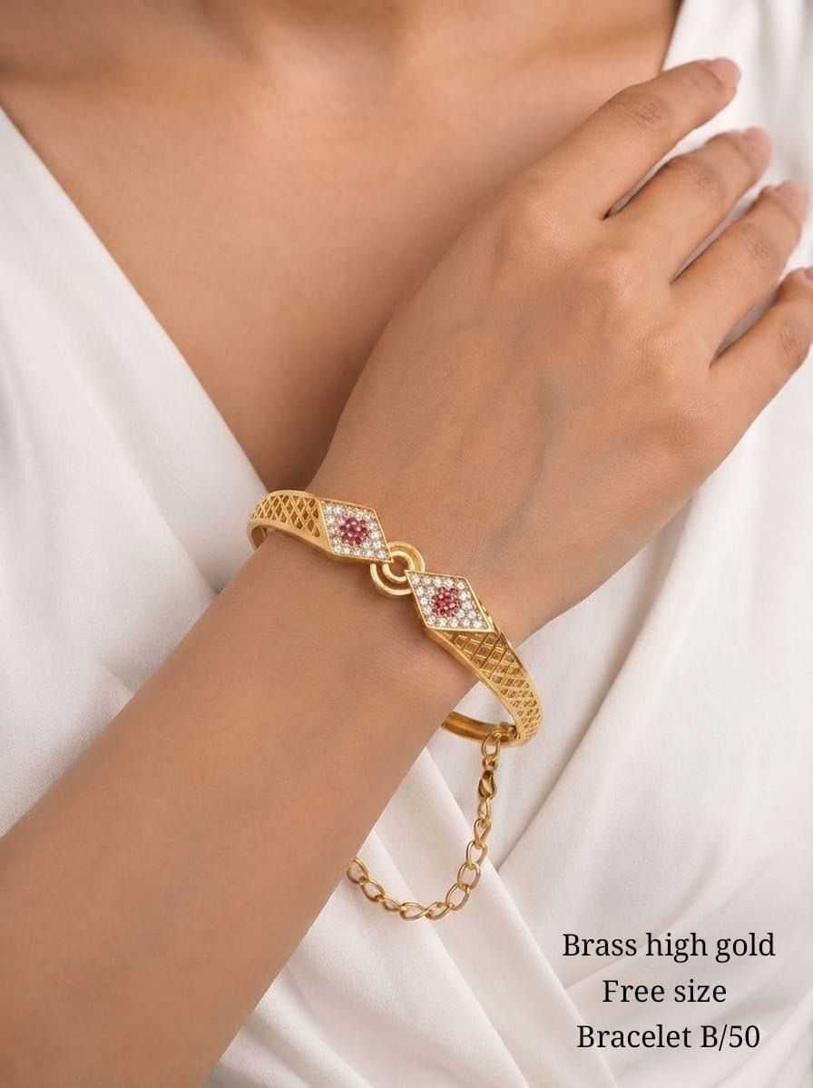 Free Size Bangle Bracelet with Safety Chain