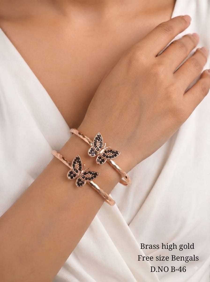 Free Size Designer Kada with Butterfly and CZ Motifs