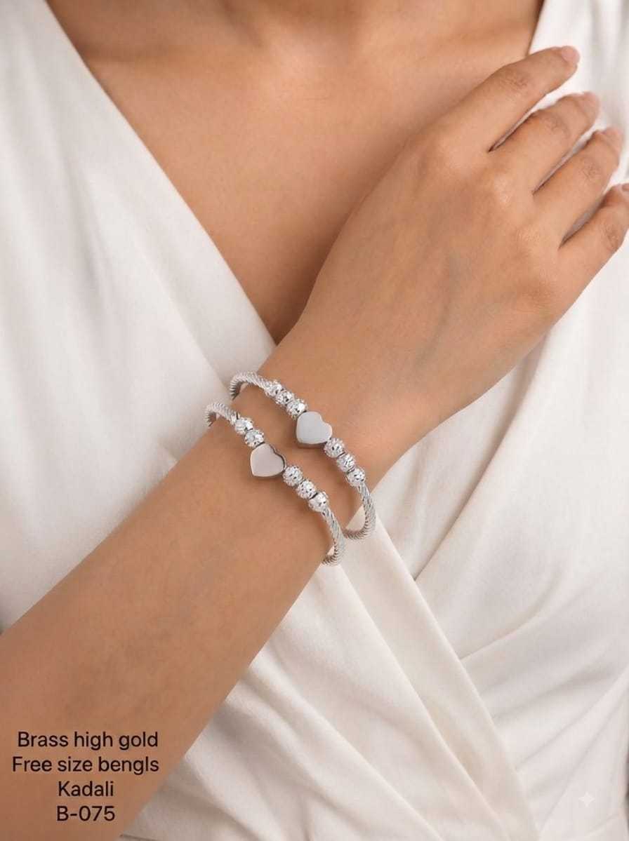 Free Size Kadali Bangle Pair with Charm Motifs