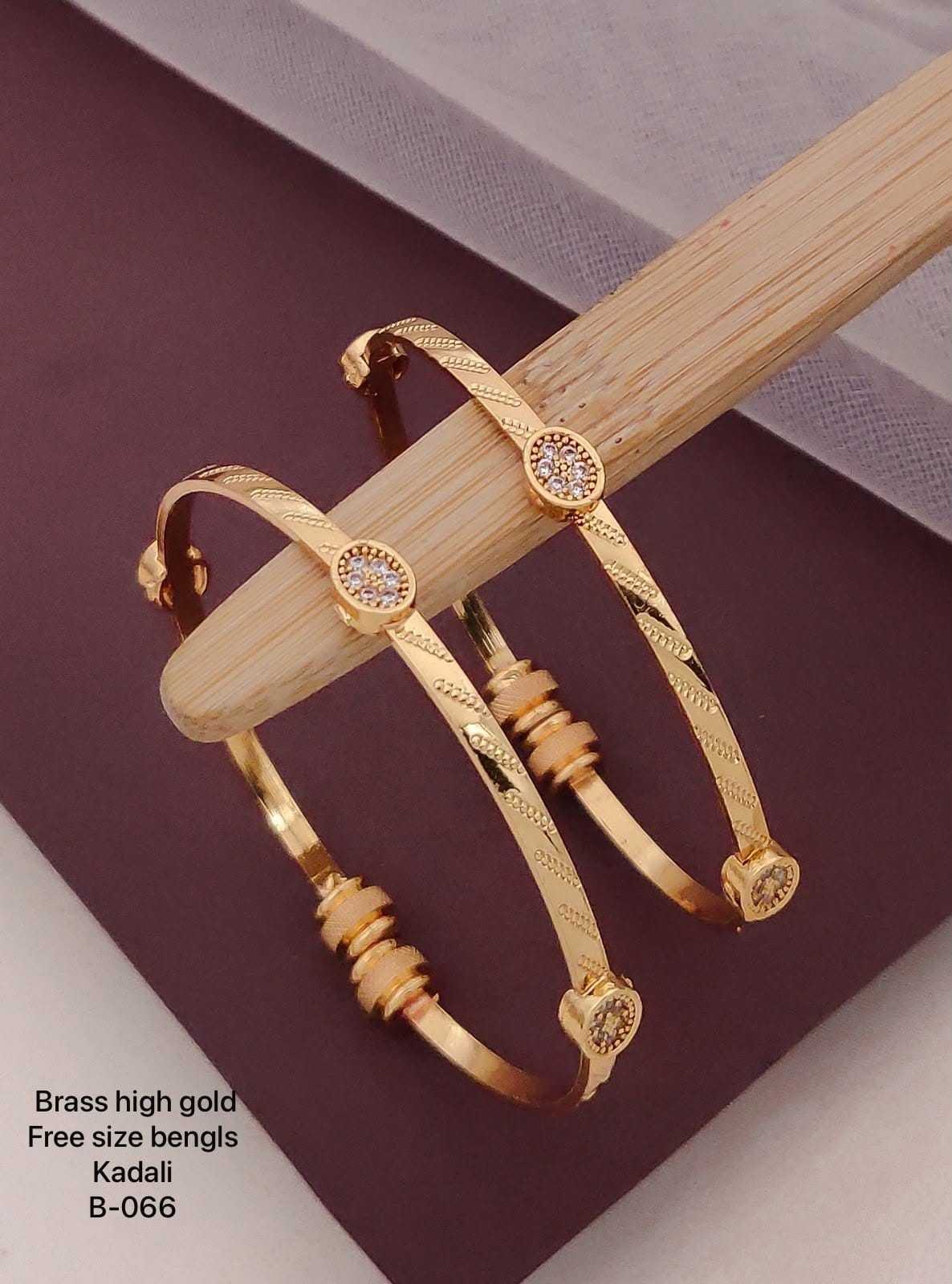 Free Size Kadi Bangles with White Stone Heart