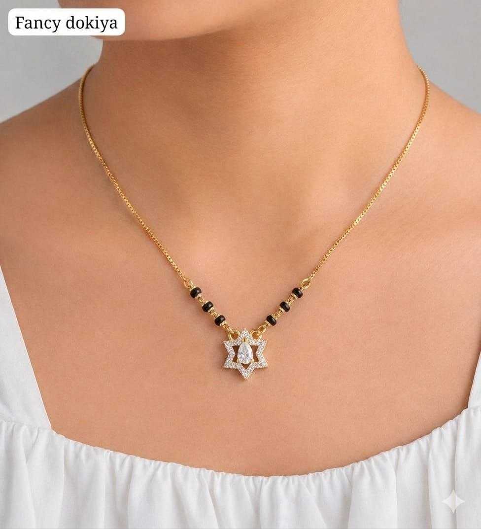 Geometric Teardrop Mangalsutra in High Gold