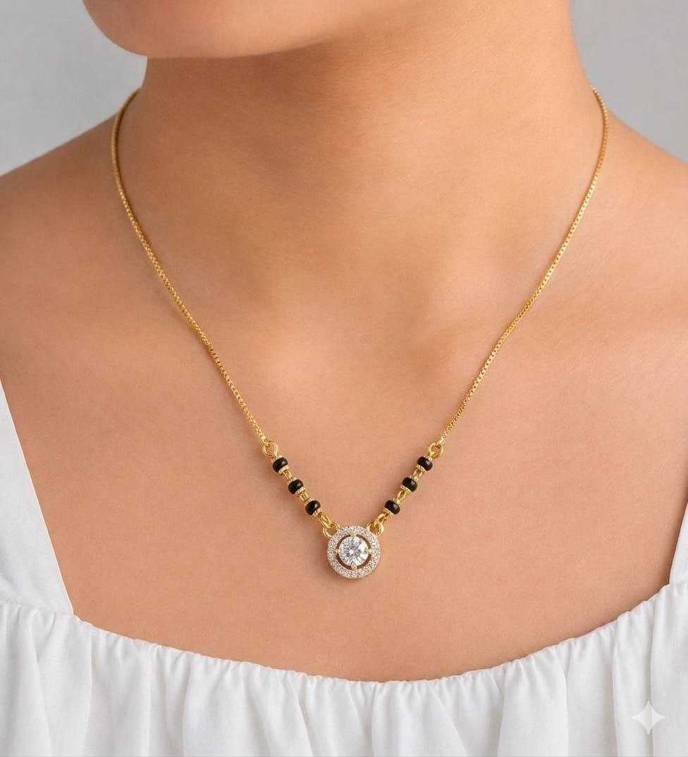 Geometric Teardrop Mangalsutra in High Gold