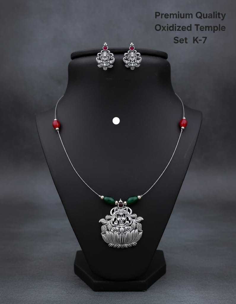 Goddess Laxmi Pendant Set with Elephant Motifs